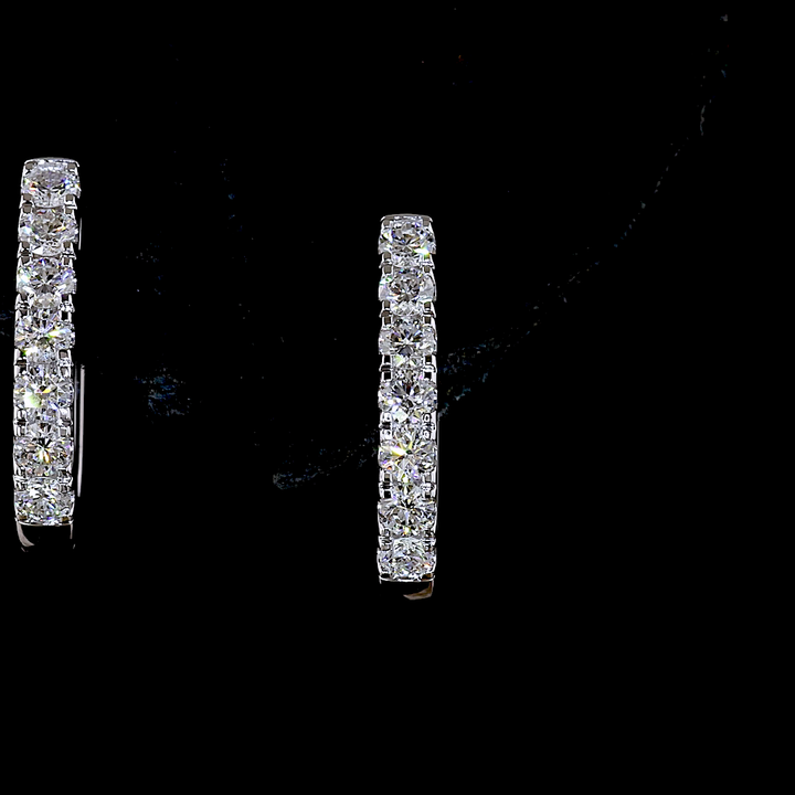 14kt White Gold Lab Diamond Huggie Earring