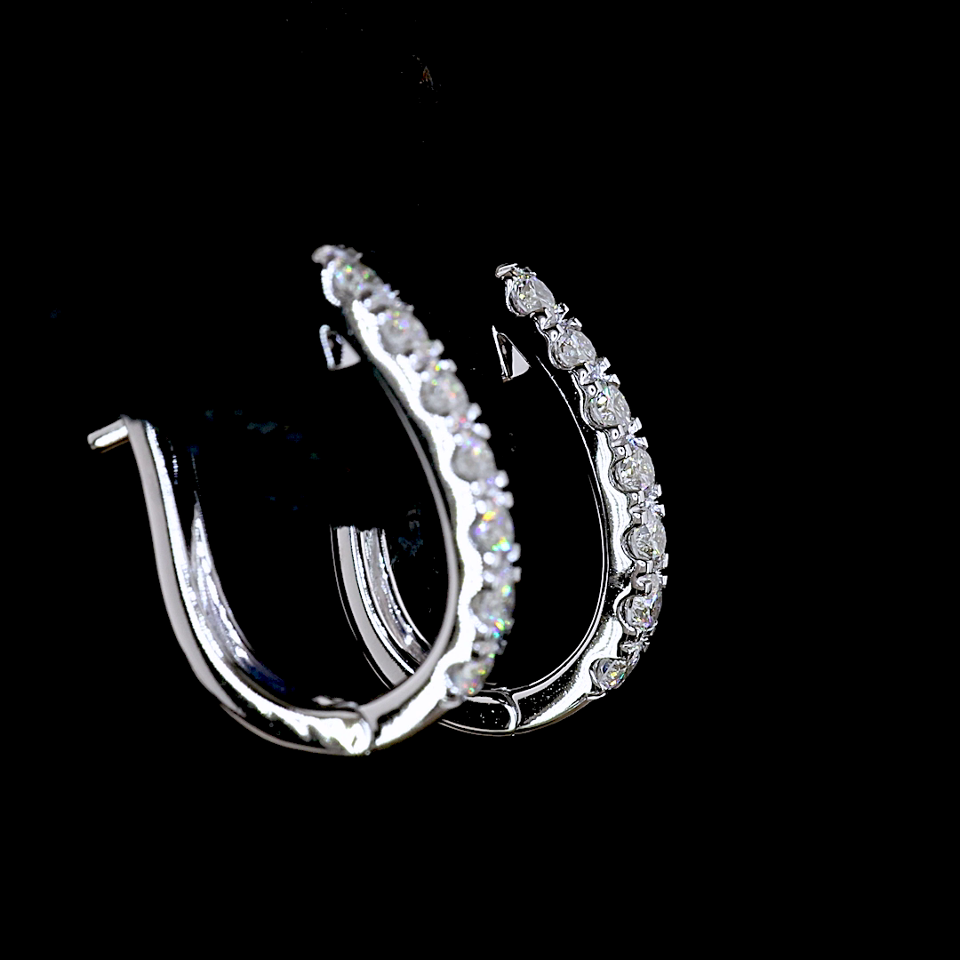 14kt White Gold Lab Diamond Huggie Earring