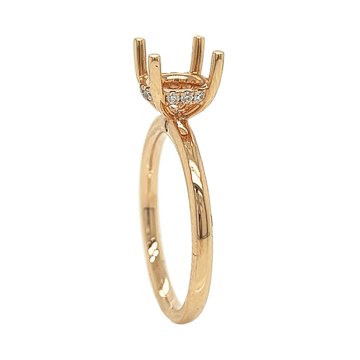 18kt Rose Gold Diamond Semi-mount