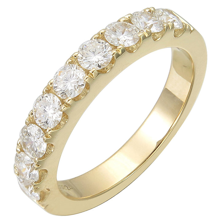 18kt Yellow Gold  Diamond Half Way Band