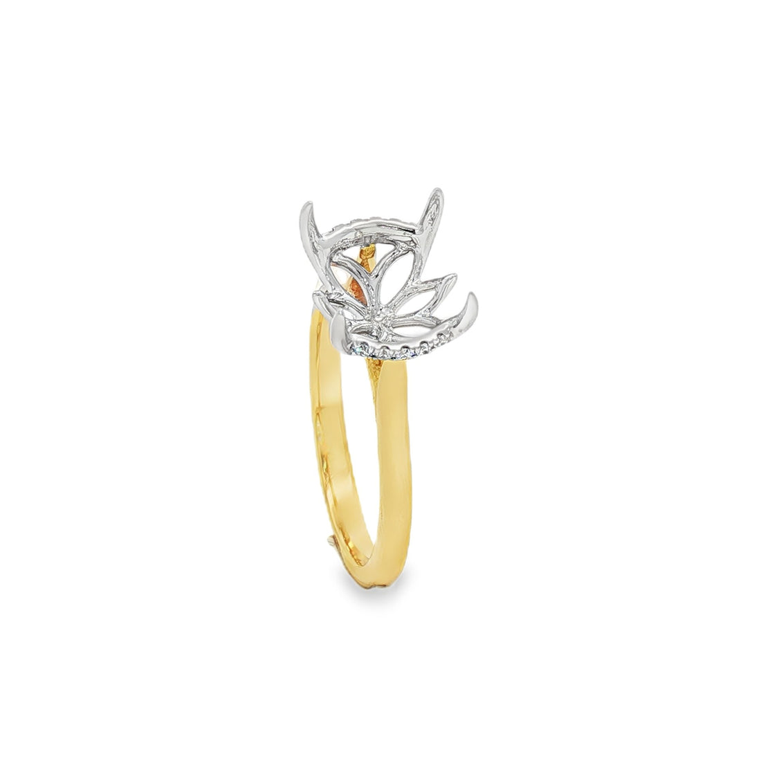 14kt Yellow And White Gold Lab Diamond Semi-Mount