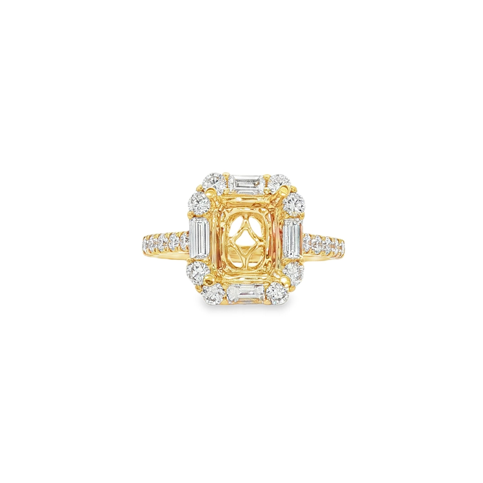 18kt Yellow Gold Diamond Semi-mount
