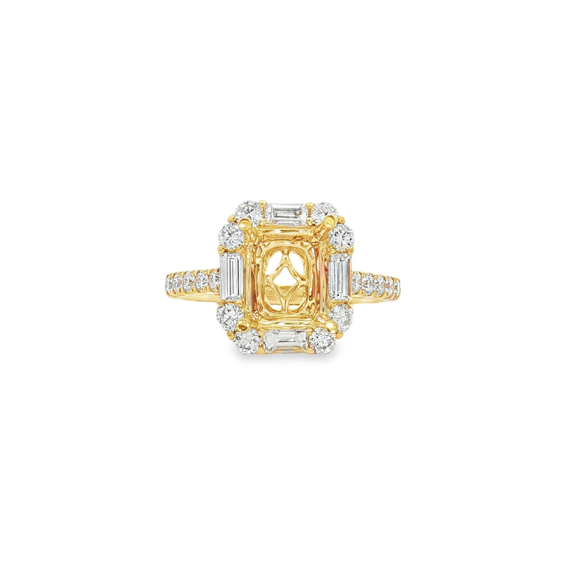 18kt Yellow Gold Diamond Semi-mount
