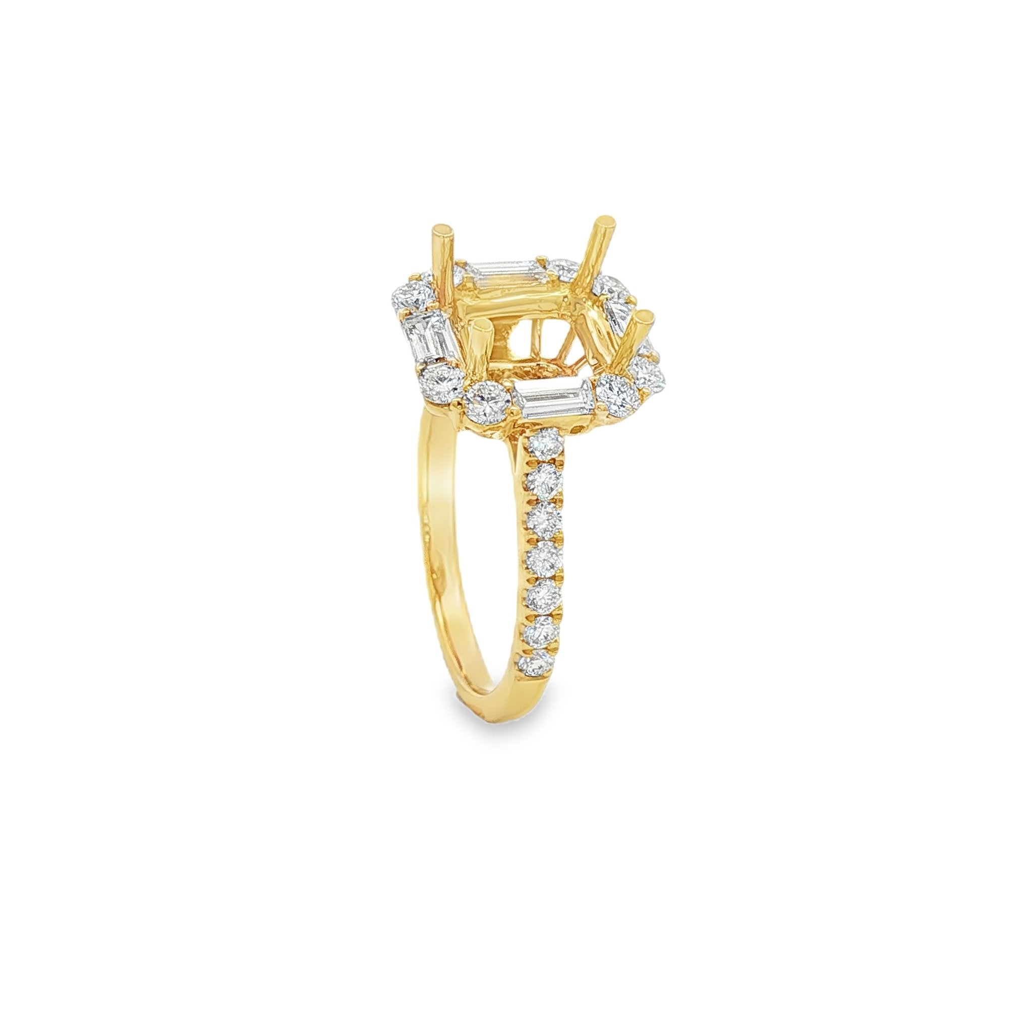 18kt Yellow Gold Diamond Semi-mount