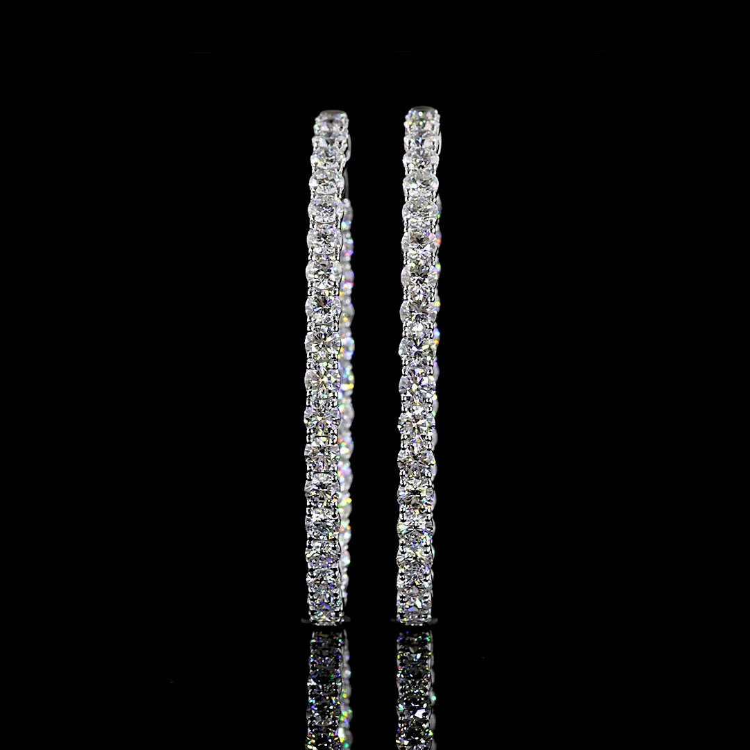 14kt White Gold Lab Diamond Hoops