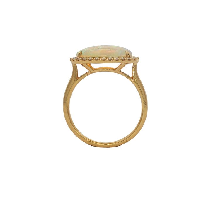 18kt Yellow Gold Diamond And Opal Ring