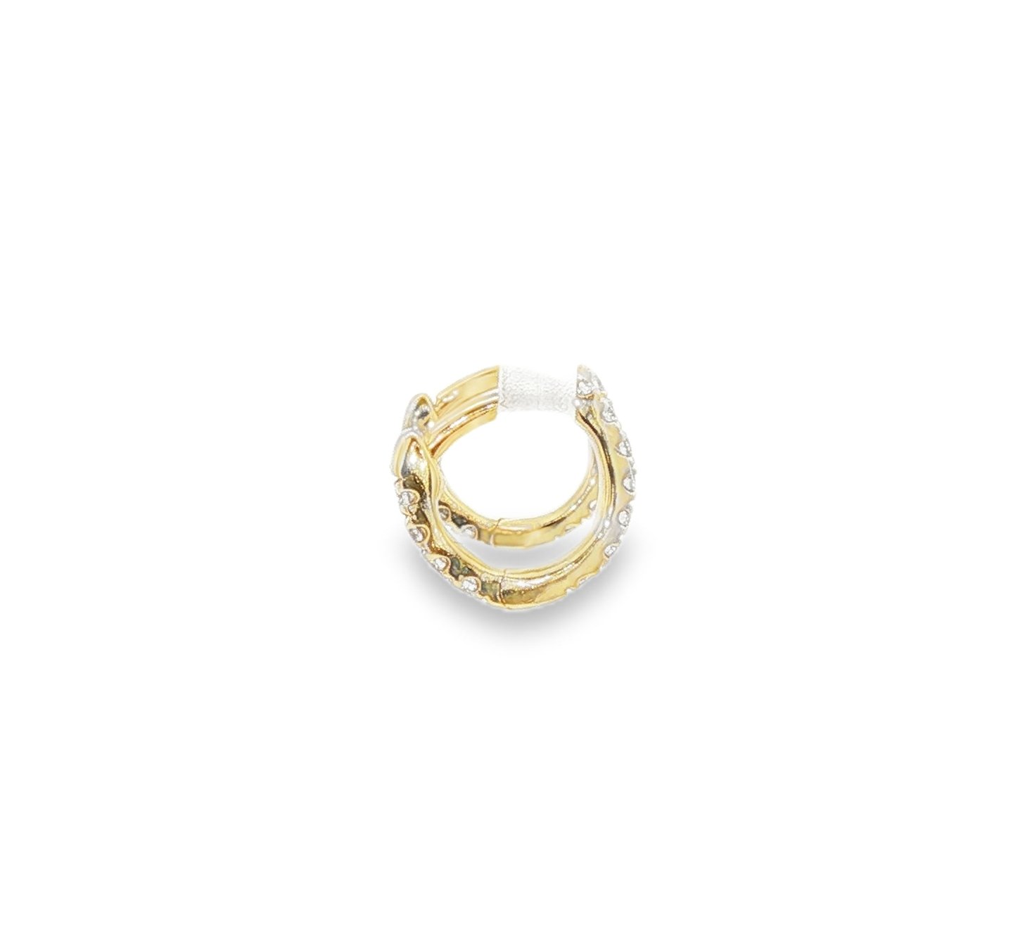 14kt Yellow Gold Diamond Huggie Earrings