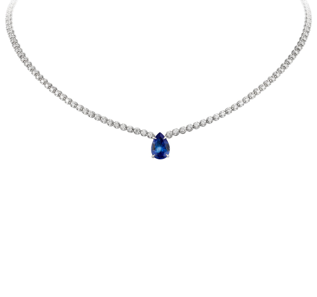 18kt white gold diamond necklace