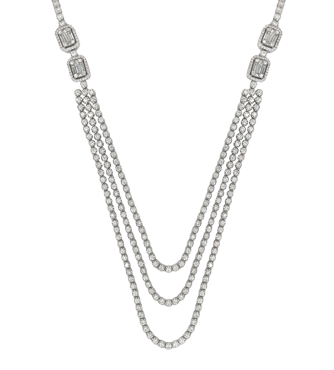 18kt White Gold Diamond Tennis Necklace