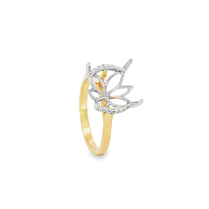 14kt Yellow And White Gold Lab Diamond Semi-Mount