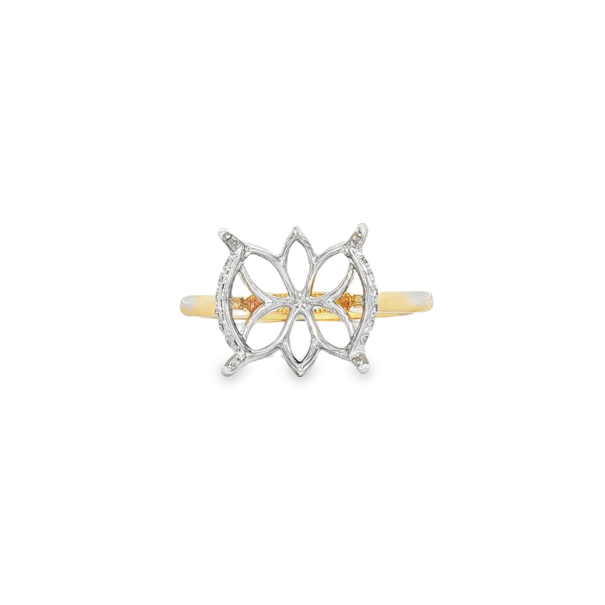 14kt Yellow And White Gold Lab Diamond Semi-Mount