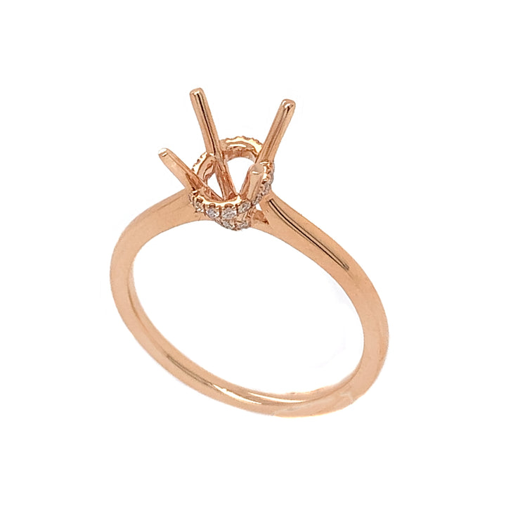 18kt Rose Gold Diamond Semi-mount