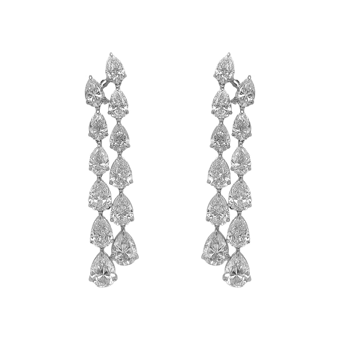 14kt White Gold Lab Diamond Dangling Earrings