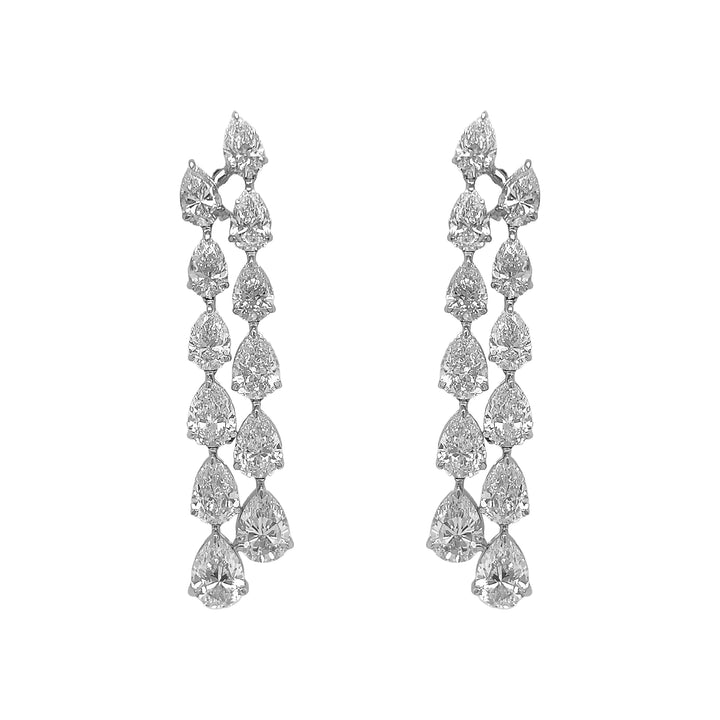 14kt White Gold Lab Diamond Dangling Earrings