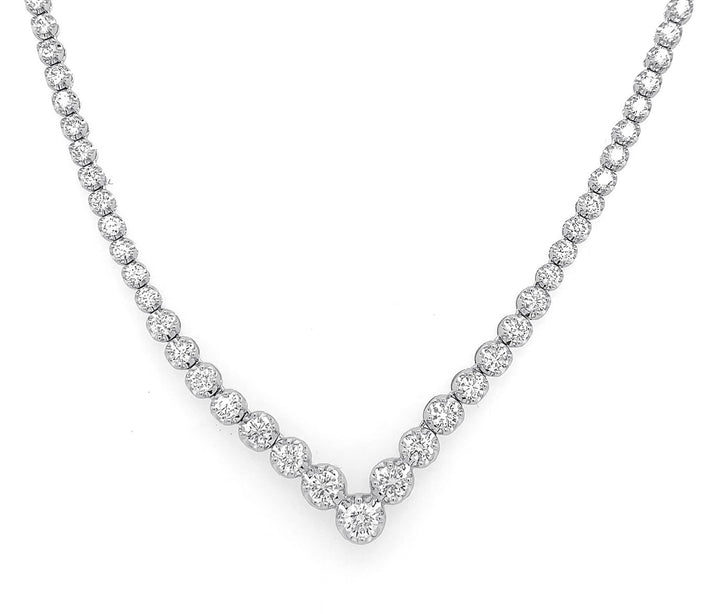 18kt White Gold Diamond Tennis Necklace