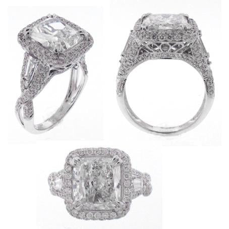 18kt White Gold Diamond Halo Semi Mount(Without Center Stone)