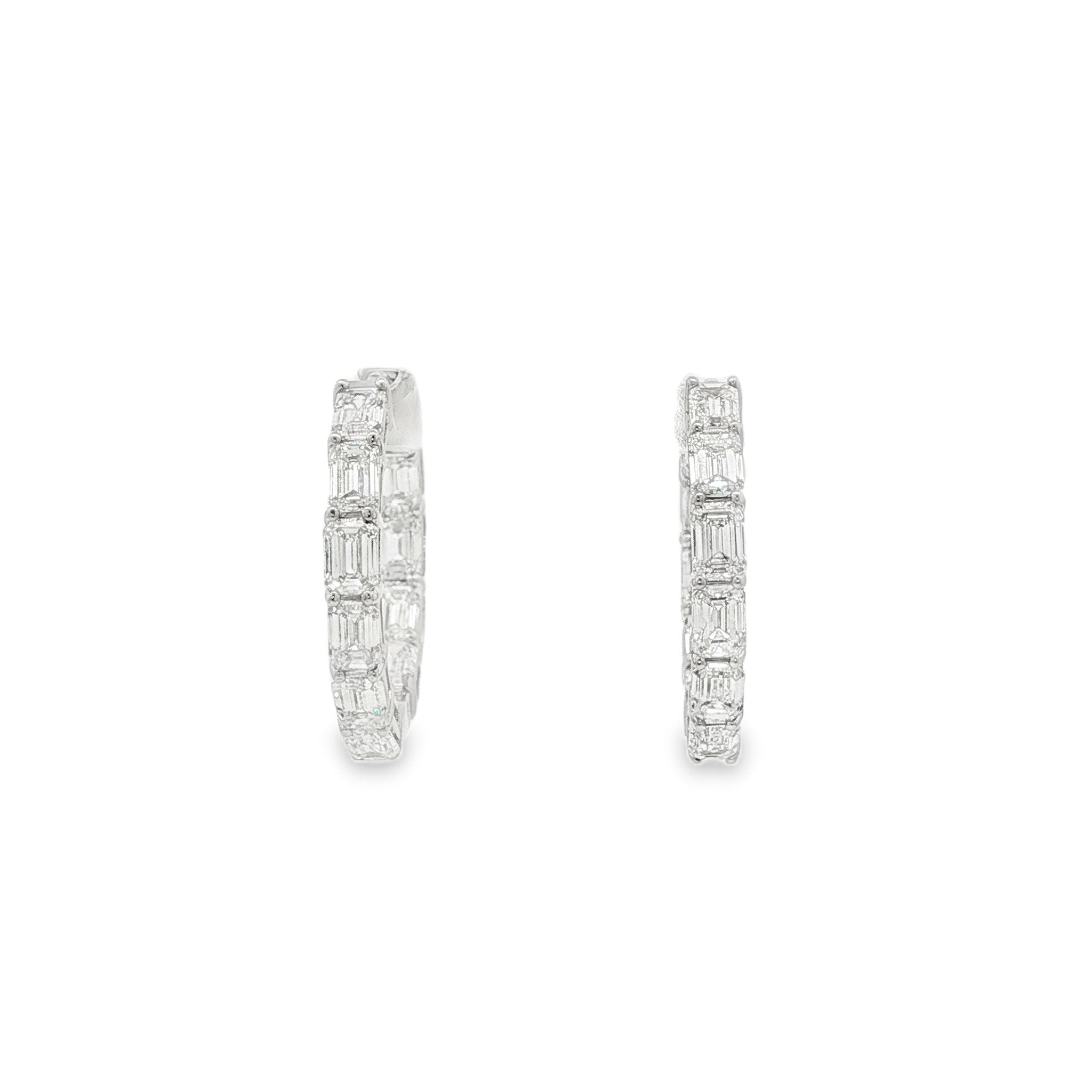 14kt White Gold Lab Diamond Huggie Earring