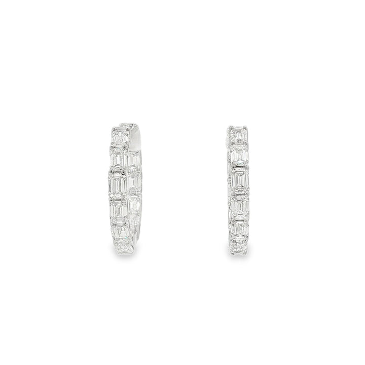 14kt White Gold Lab Diamond Huggie Earring