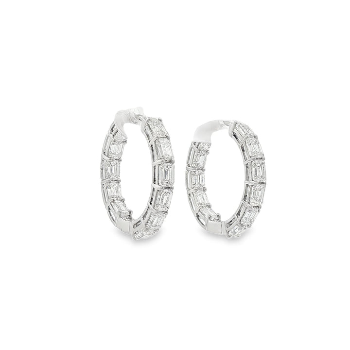 14kt White Gold Lab Diamond Huggie Earring