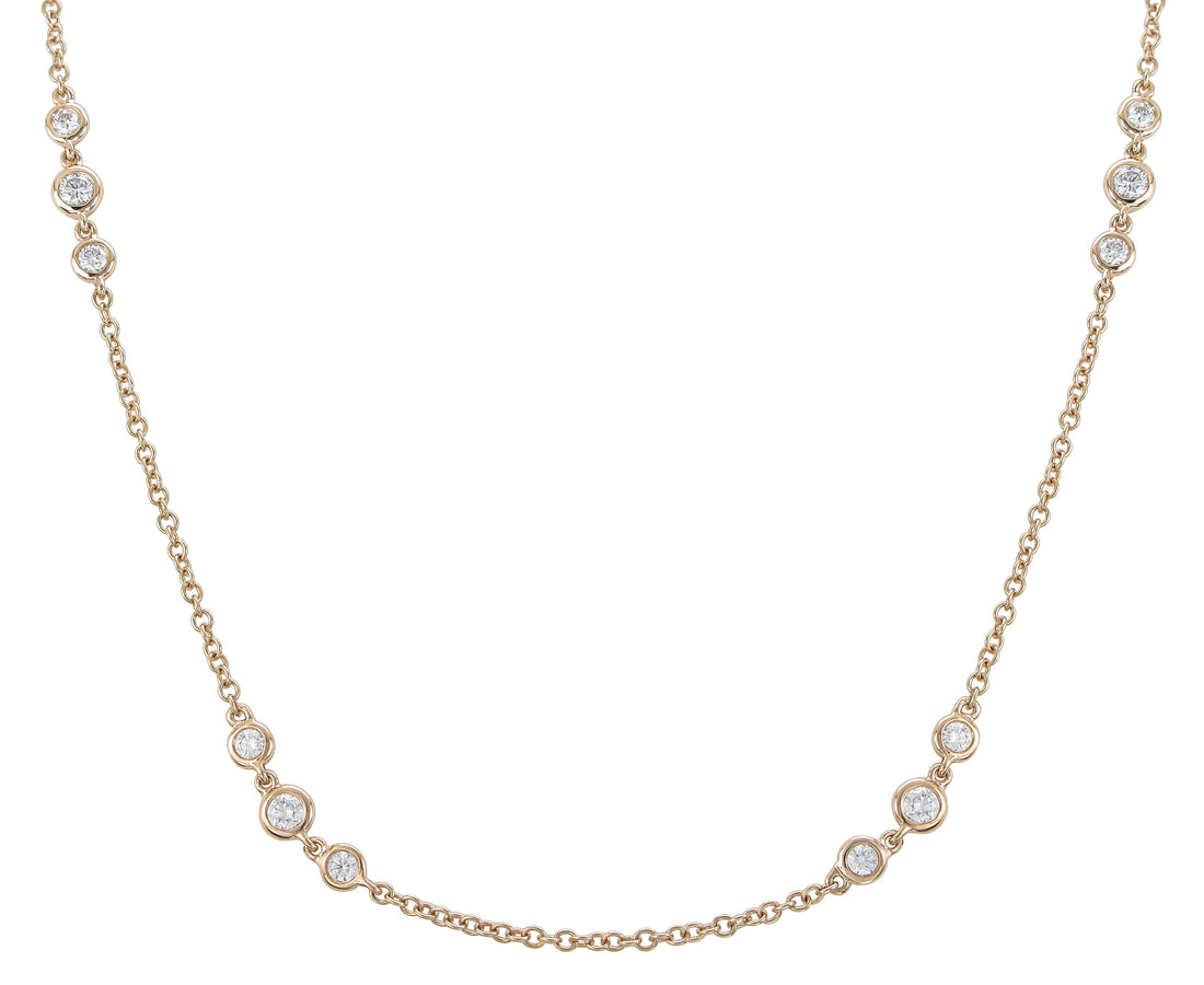 18kt Rose Gold Diamond By The Inch Necklace
