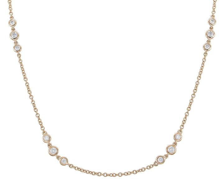 18kt Rose Gold Diamond By The Inch Necklace