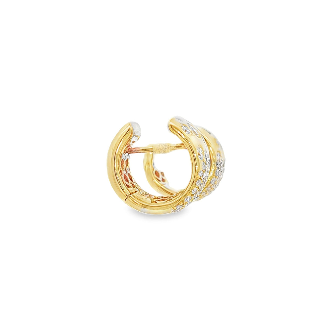 18kt Yellow Gold Diamond Huggie Earrings