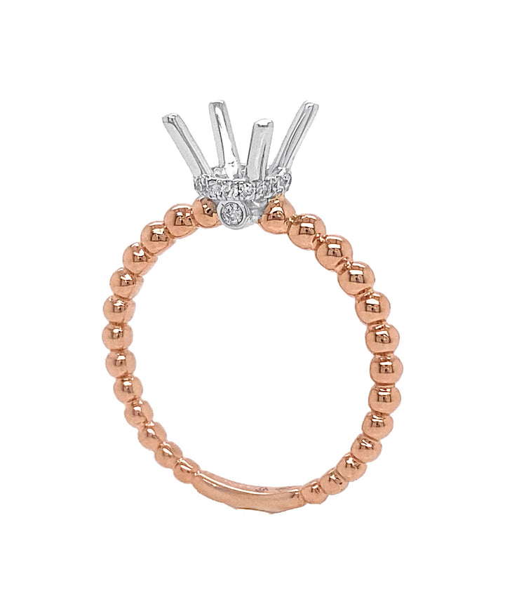 18kt Rose Gold Diamond Semi-mount