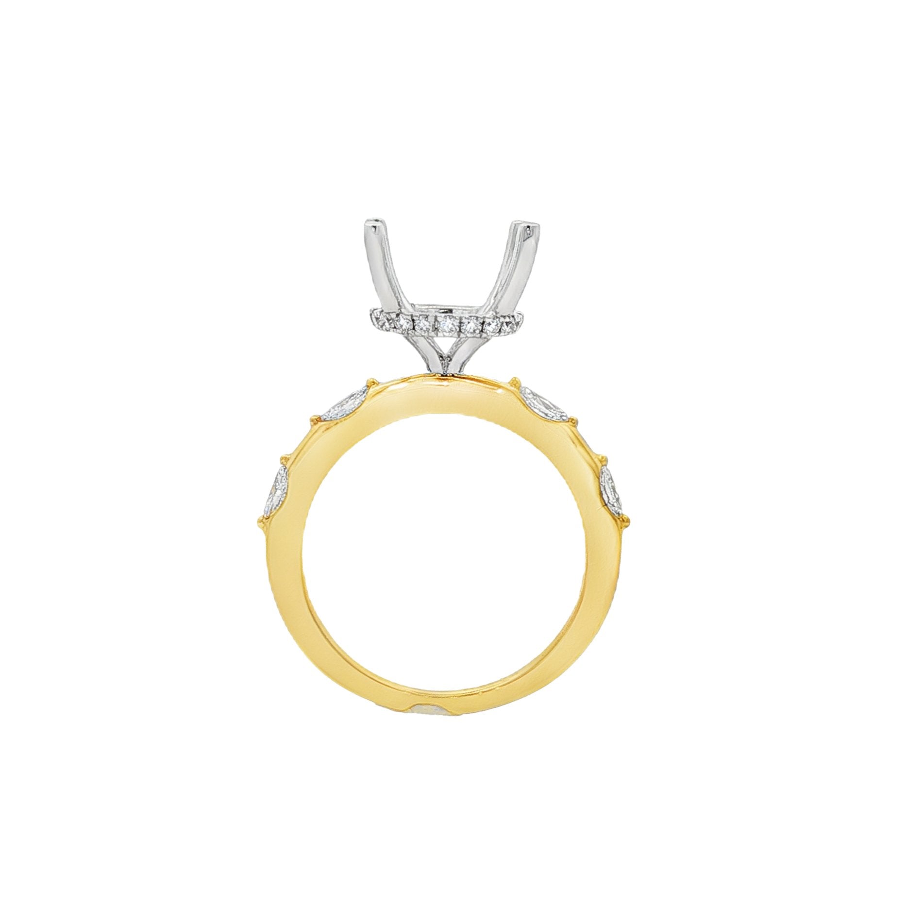 18kt Yellow And White Gold Diamond Semi-Mount