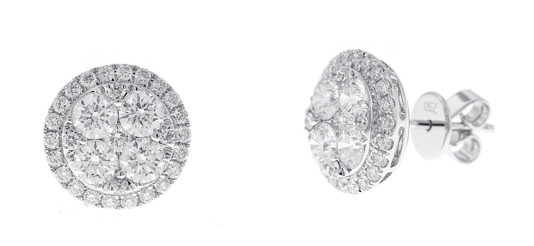 18kt White Gold Diamond Studs Earrings