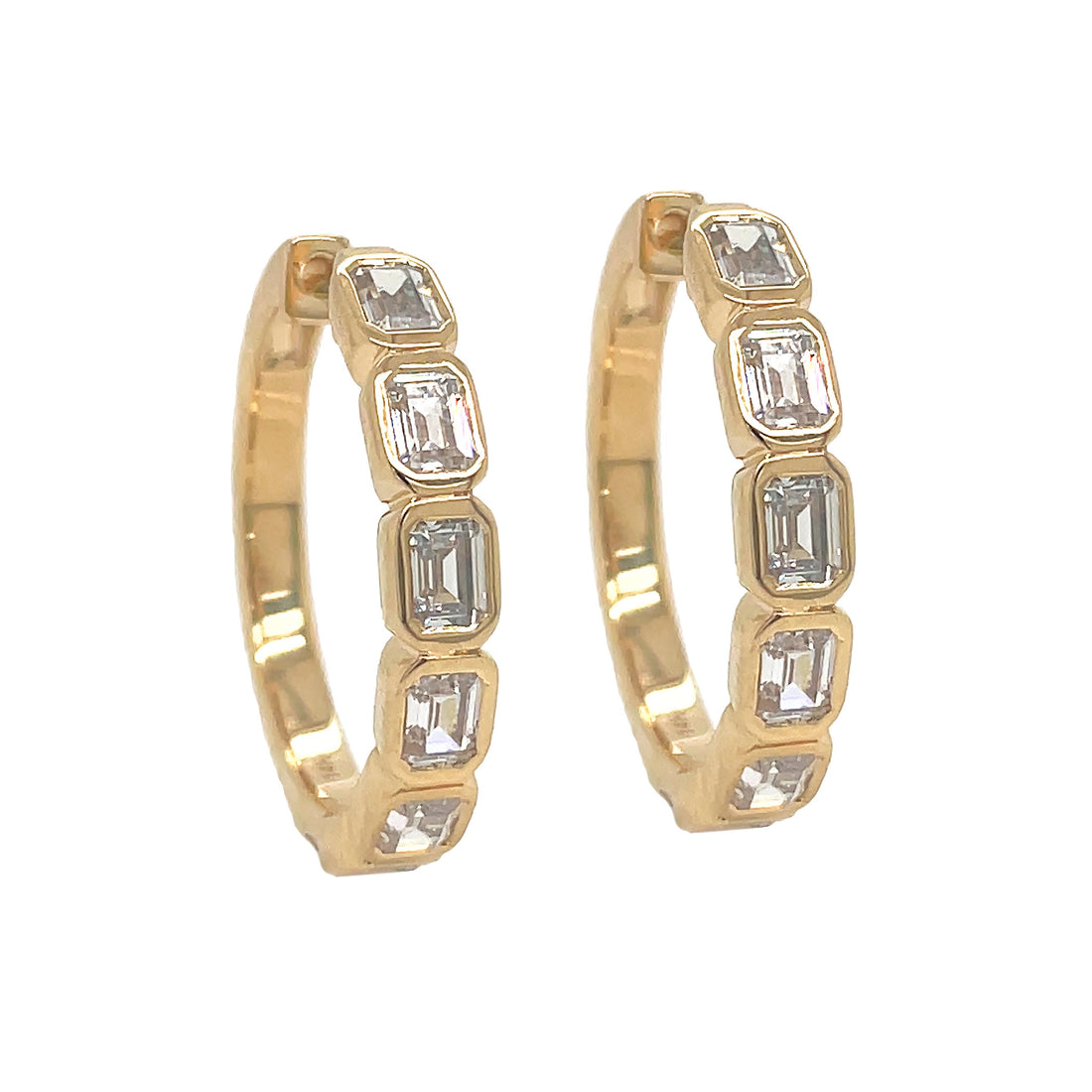 14kt Yellow Gold Lab Diamond Hoops