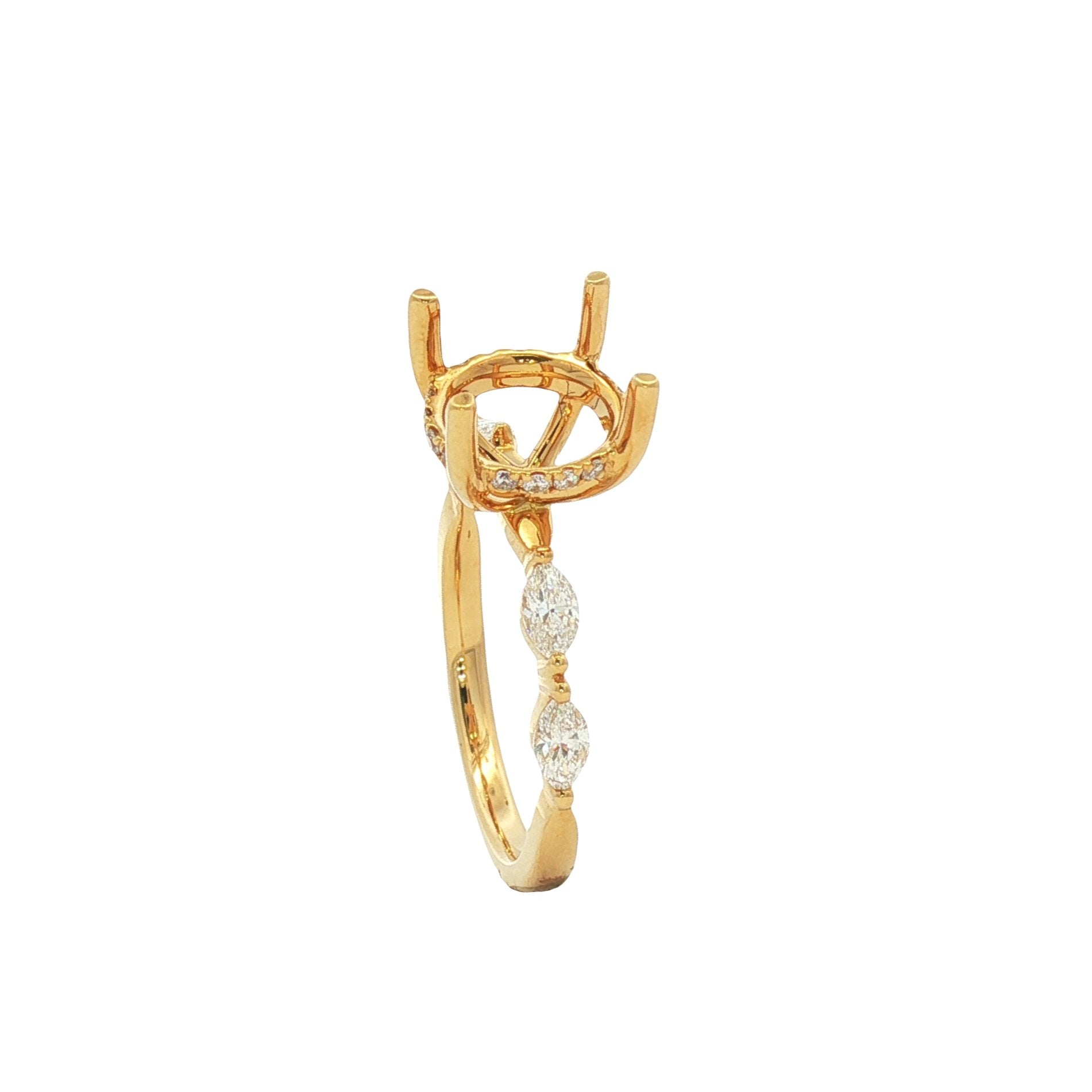 18kt Yellow Gold Diamond Semi-Mount