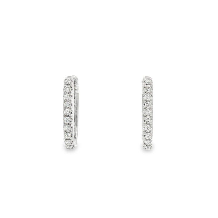 18kt White Gold Diamond Hoops