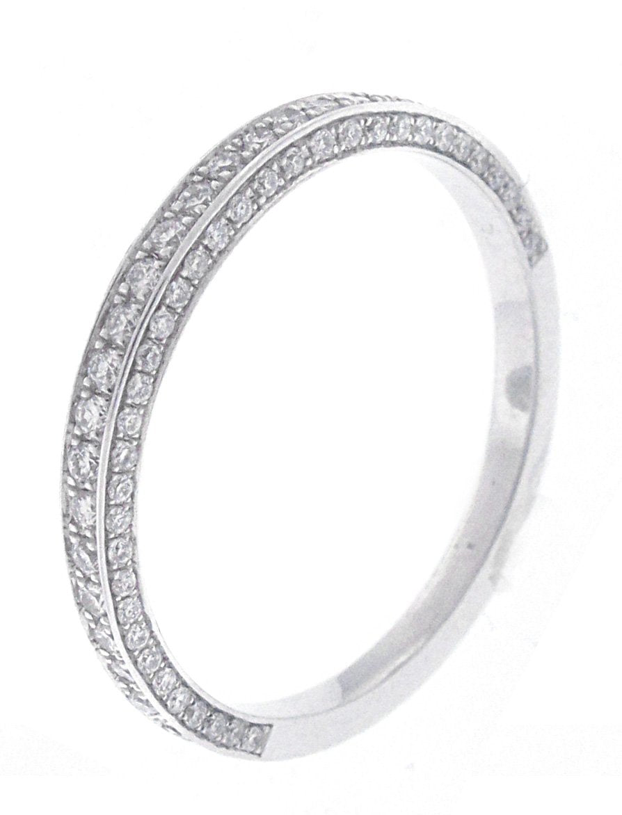 18kt White Gold Half Way Diamond Band