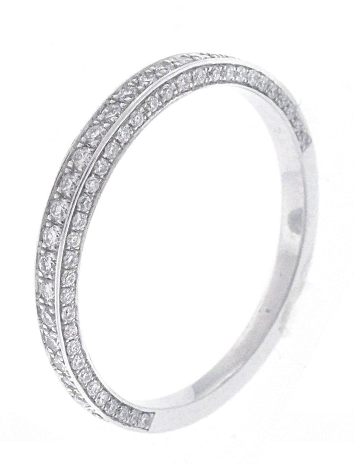 18kt White Gold Half Way Diamond Band