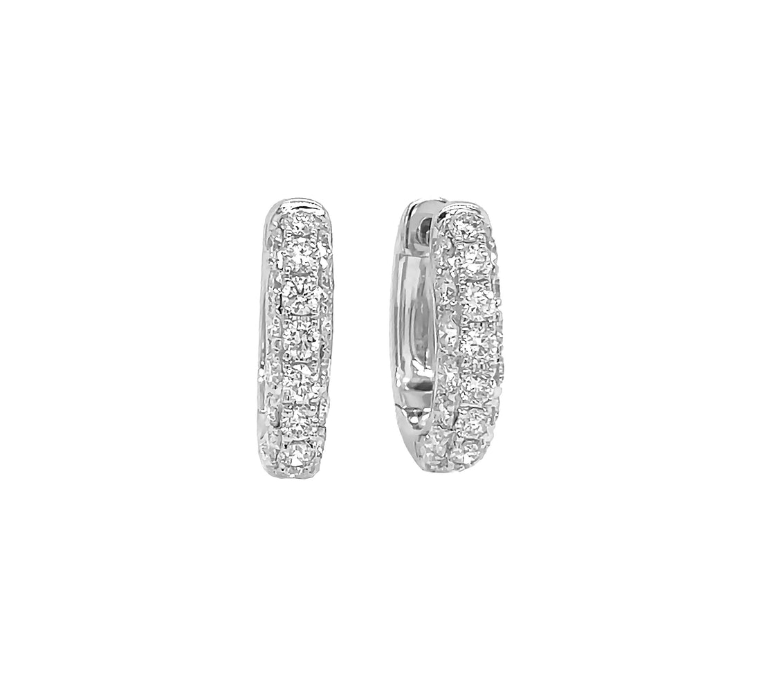 18kt White Gold Diamond Huggie Earrings