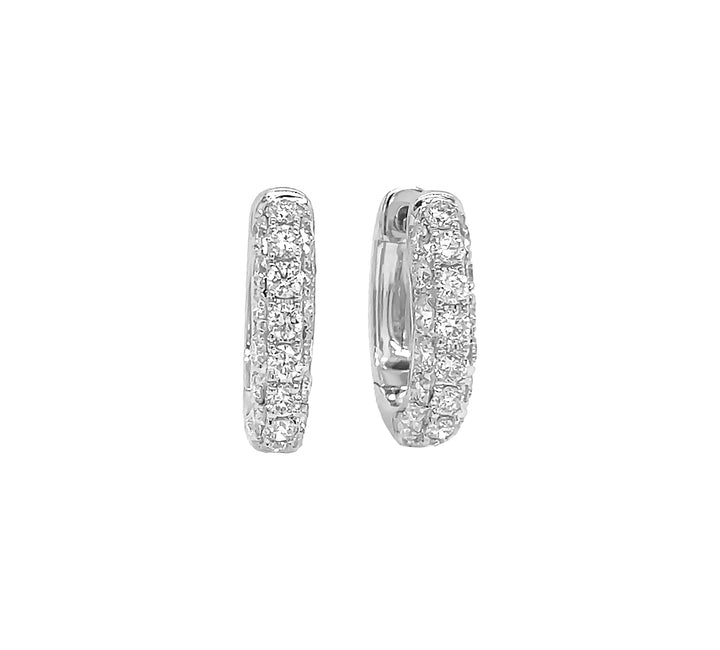 18kt White Gold Diamond Huggie Earrings
