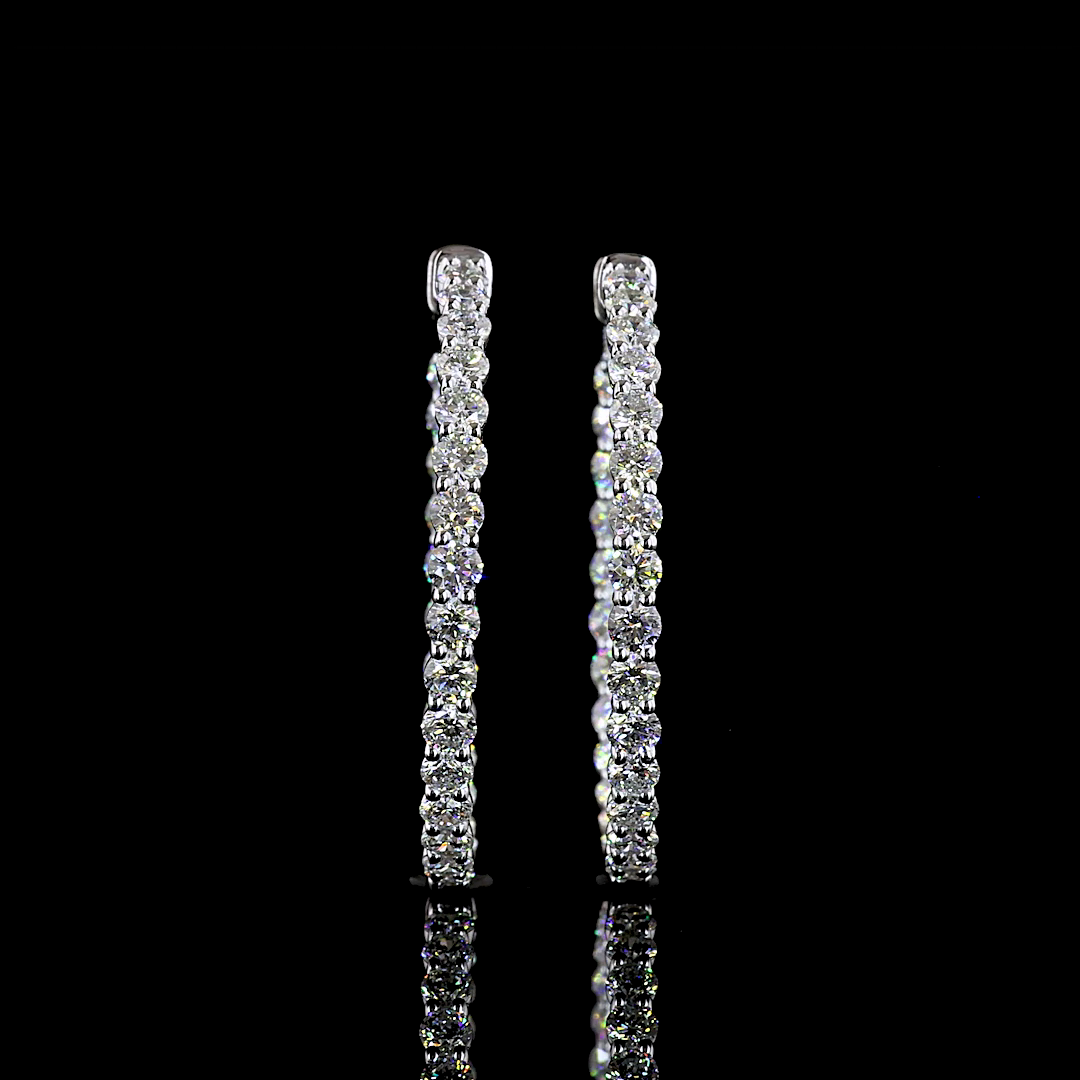 14kt White Gold Lab Diamond Hoops