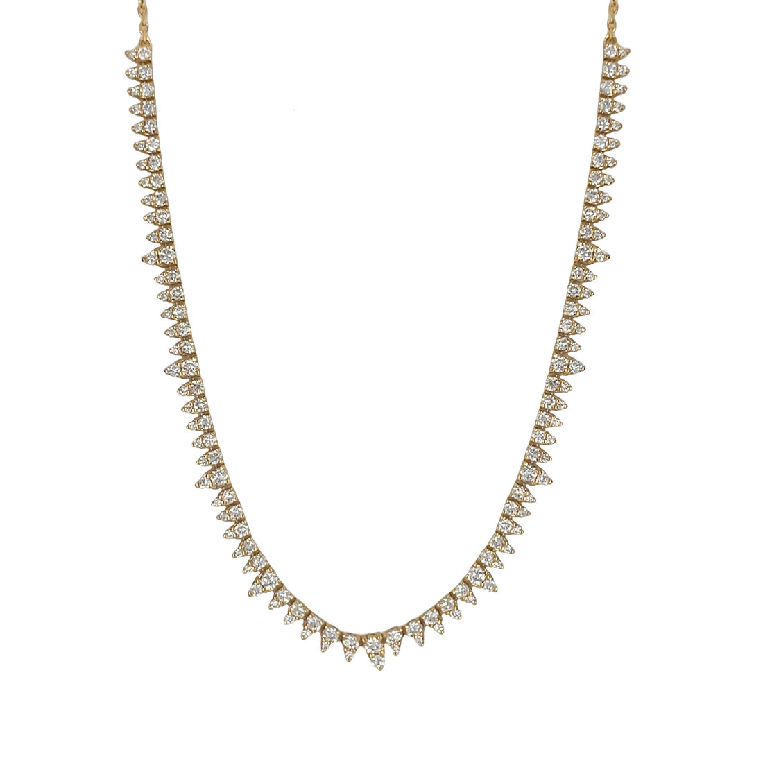 18kt Yellow Gold Diamond Tennis Necklace