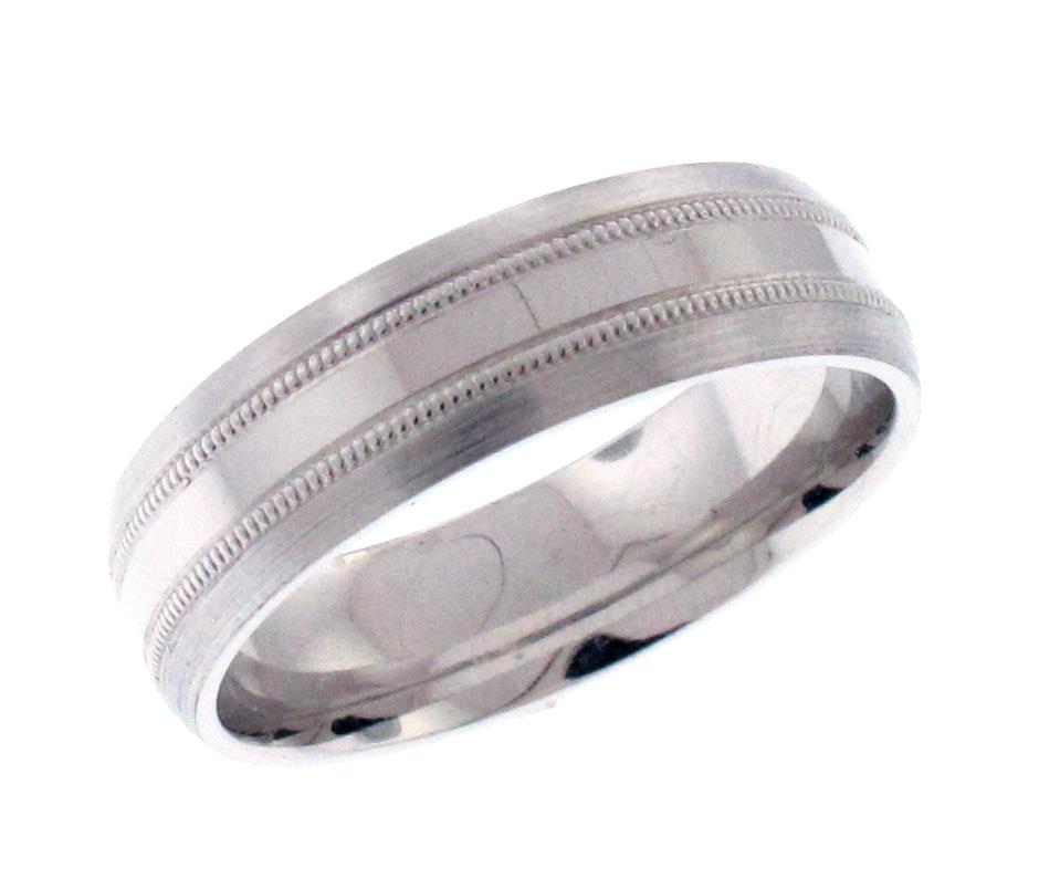 14kt White Gold Men's Wedding Band
