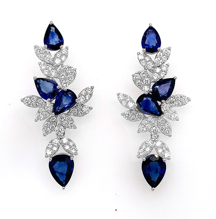 18kt White Gold Diamond and Sapphire Pendant