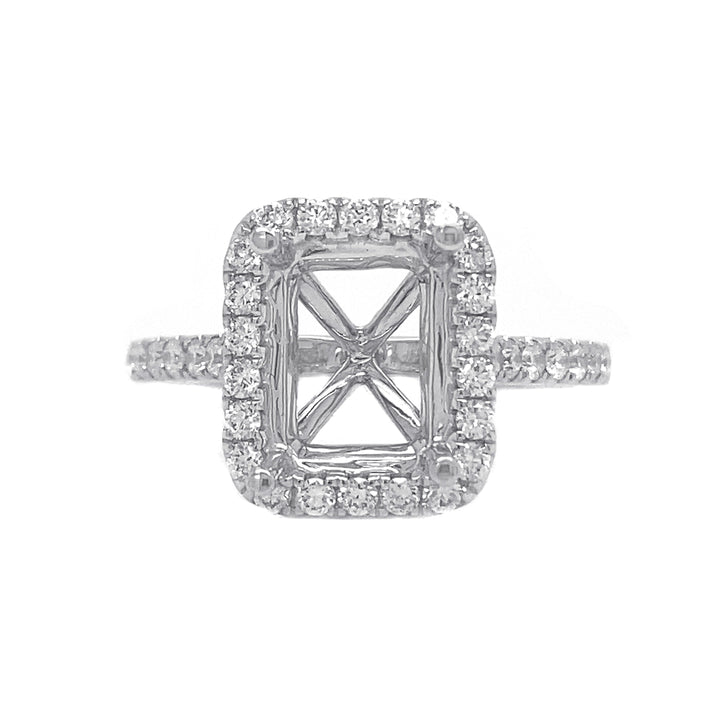 18kt White Gold Diamond Semi Mount