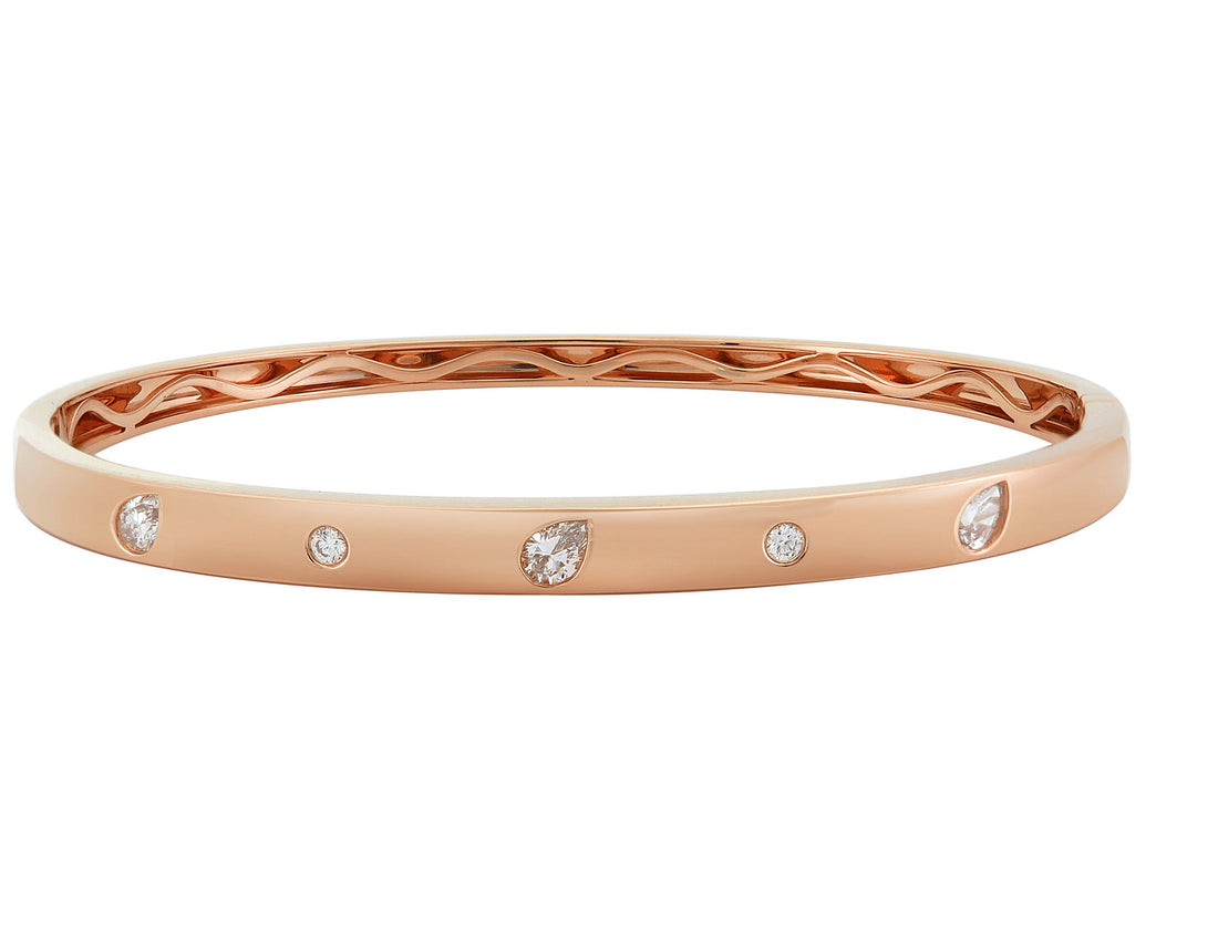 18kt Rose Gold Diamond Bangle