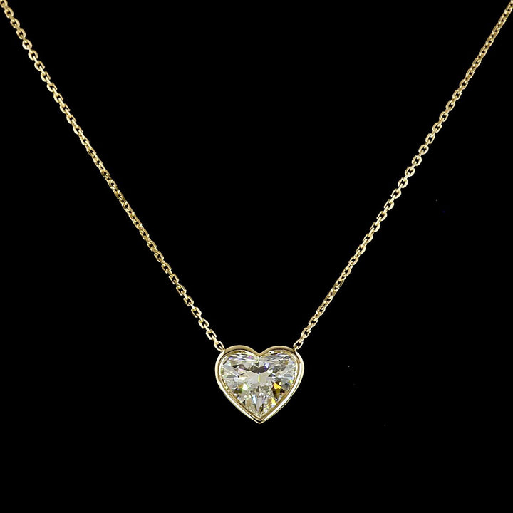 14kt Yellow Gold Lab Diamond Heart Pendant