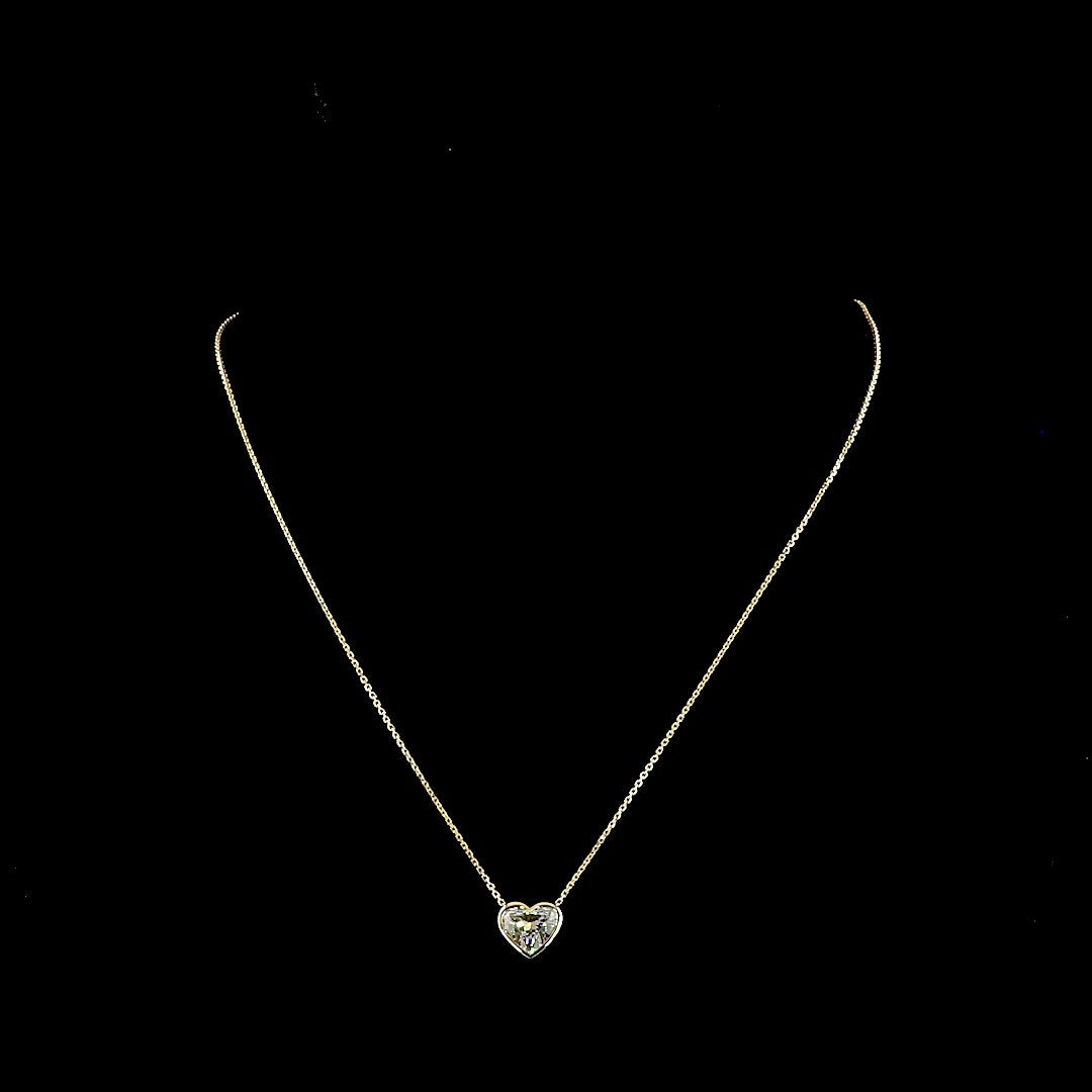 14kt Yellow Gold Lab Diamond Heart Pendant