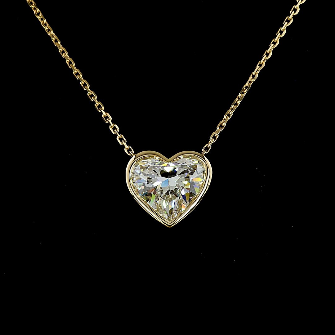 14kt Yellow Gold Lab Diamond Heart Pendant