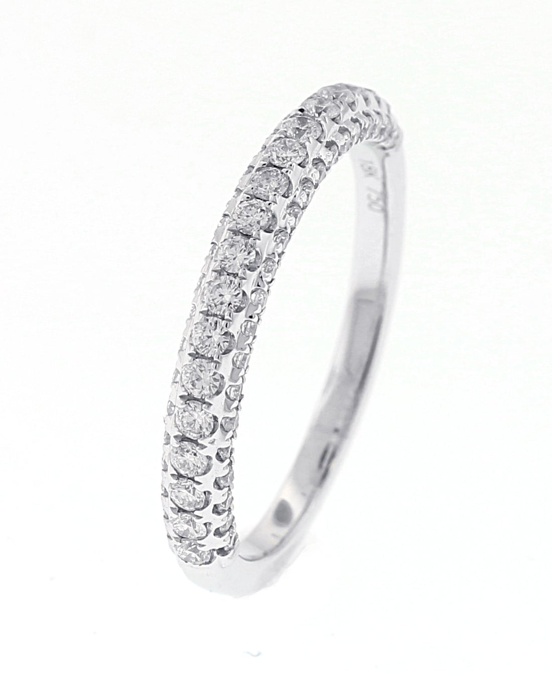 18kt White Gold Diamond Half Way Band