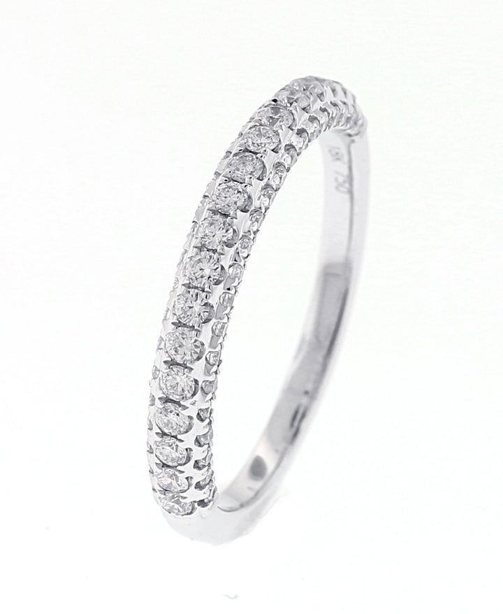 18kt White Gold Diamond Half Way Band
