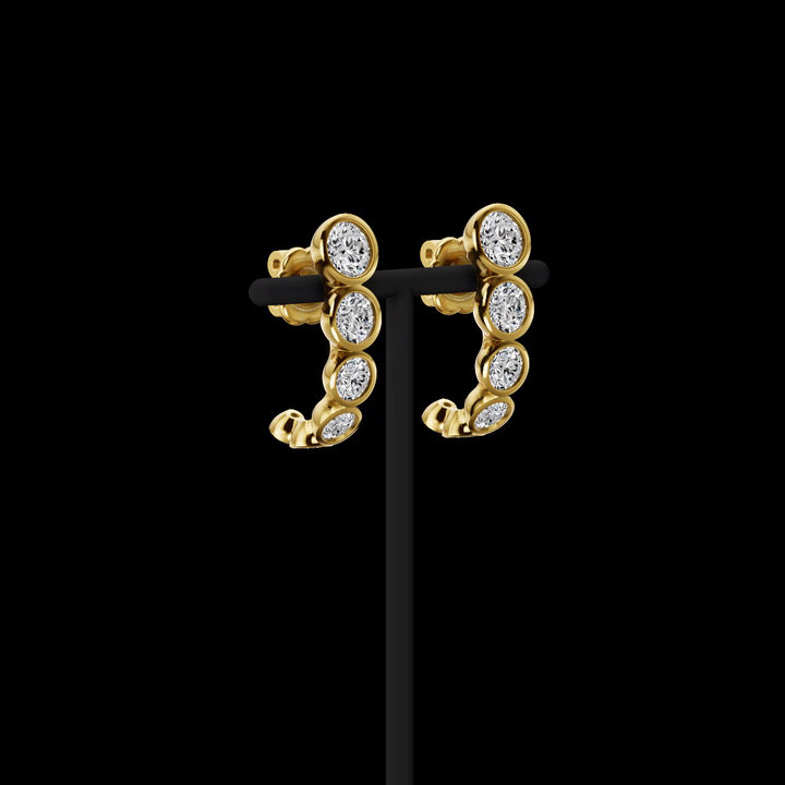 14kt Yellow Gold Lab Diamond Hoops