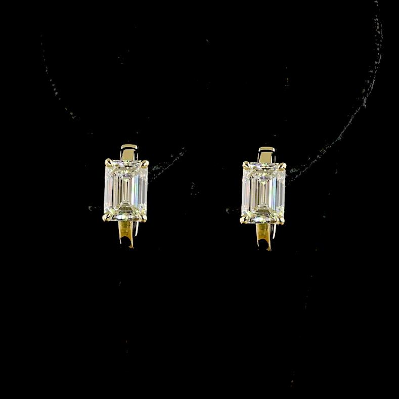 14kt Yellow Gold Lab Diamond Huggie Earrings