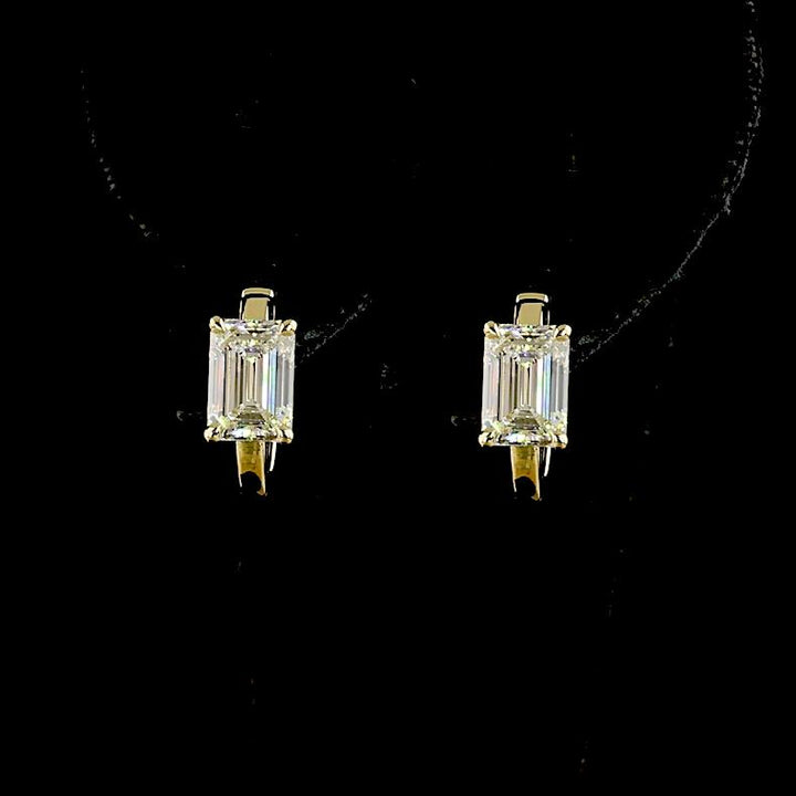 14kt Yellow Gold Lab Diamond Huggie Earrings